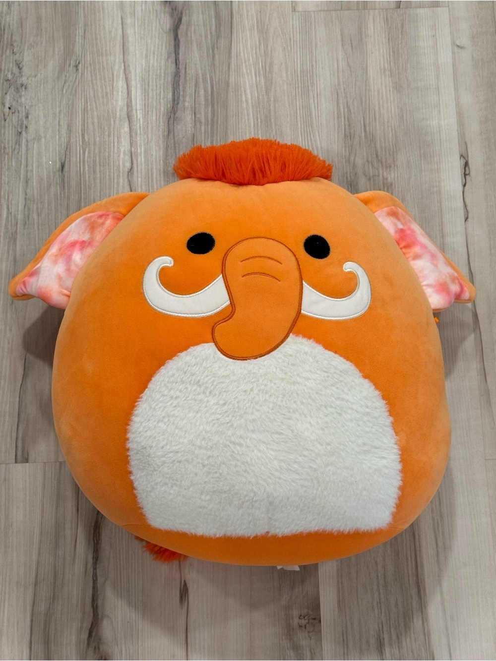 Squishmallow Orange Elephant Plush Pillow - Cute Round Plush